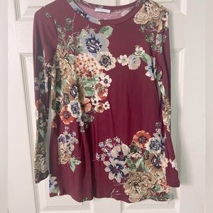 Maroon long sleeve top